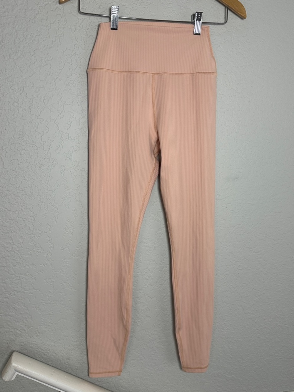 Spiritual Gangster Ribbed High Waist Leggings Blush Pink Peach XS Athleisure